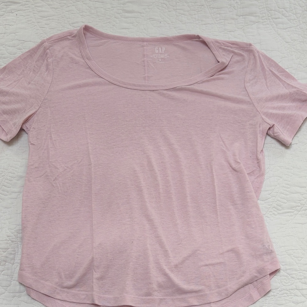 GAP Women's Scoop Neck Short Sleeve Tee - Pale Pink